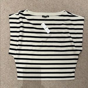J. Crew Black and Cream Striped Blouse